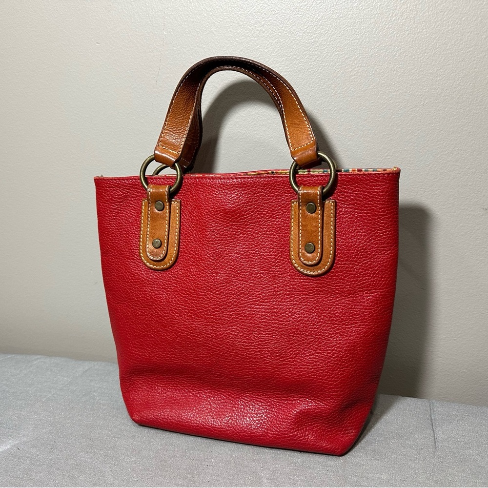 Maurizio Taiuti Italian Pebbled Leather Bucket Tote Bag - Picture 2 of 6